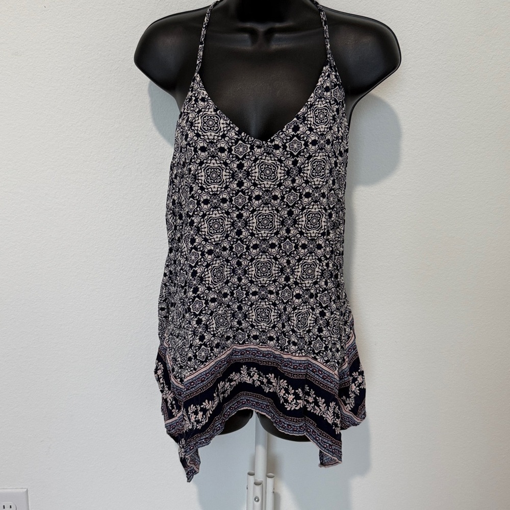 Maurices Black and White Patterned Tank Top